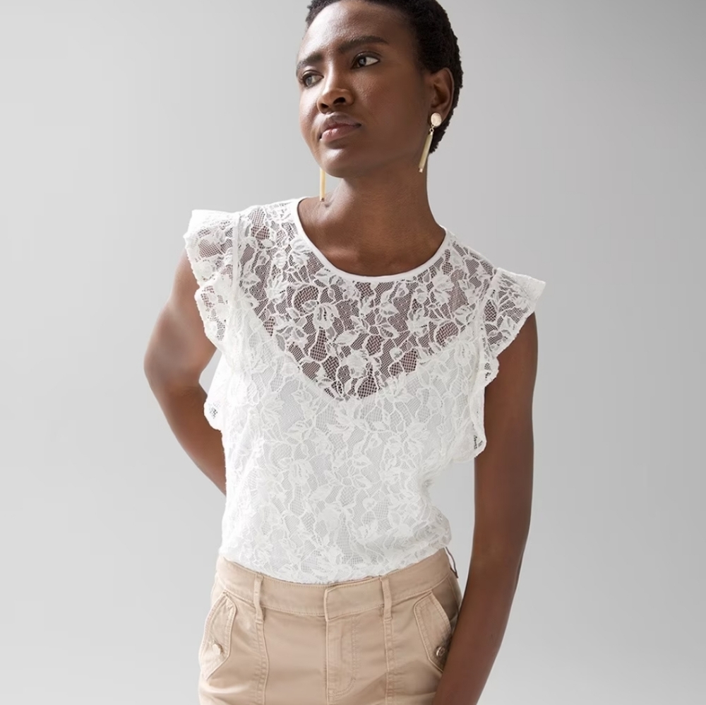 NEW White House Black Market Sleeveless Lace Top